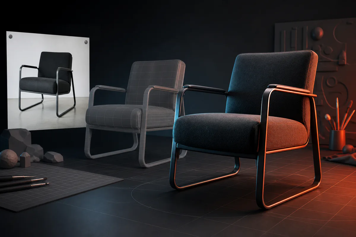 3D model from a photo or reference production example